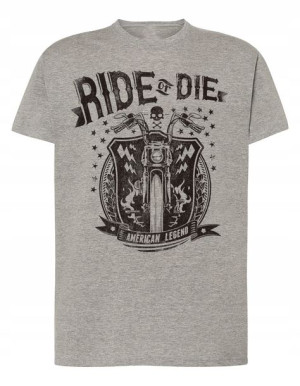 T-Shirt męski nadruk MOTOCYKL Ride or Die r.5XL