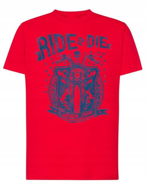 T-Shirt męski nadruk MOTOCYKL Ride or Die r.L