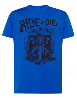 T-Shirt męski nadruk MOTOCYKL Ride or Die r.L