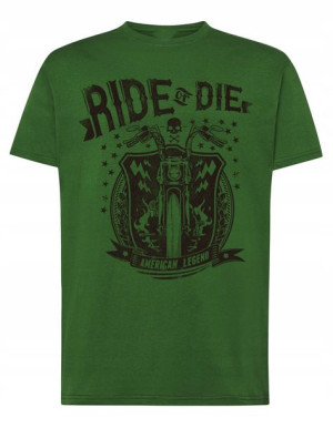 T-Shirt męski nadruk MOTOCYKL Ride or Die r.M