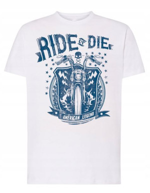 T-Shirt męski nadruk MOTOCYKL Ride or Die r.XXL