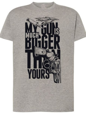 T-Shirt męski nadruk My Gun is Bigger R.L
