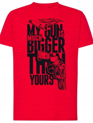 T-Shirt męski nadruk My Gun is Bigger R.M