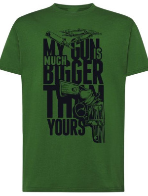 T-Shirt męski nadruk My Gun is Bigger R.XXL