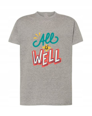 T-Shirt męski nadruk napis All is WELL Rozm.5XL