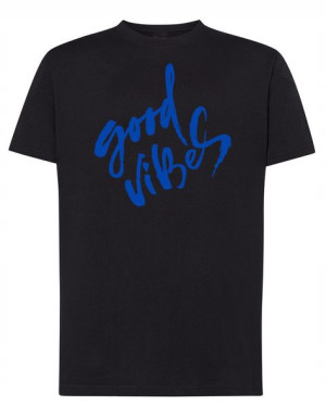 T-Shirt męski nadruk napis GOOD VIBES Rozm.5XL