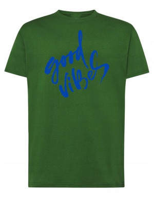 T-Shirt męski nadruk napis GOOD VIBES Rozm.M