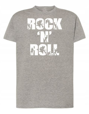 T-Shirt męski nadruk napis Rock’n Roll r.3XL