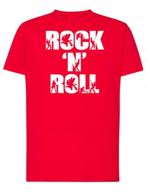 T-Shirt męski nadruk napis Rock’n Roll r.4XL