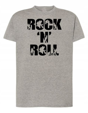 T-Shirt męski nadruk napis Rock’n Roll r.4XL