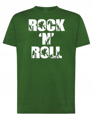 T-Shirt męski nadruk napis Rock’n Roll r.XL