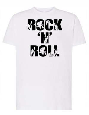 T-Shirt męski nadruk napis Rock’n Roll r.XL