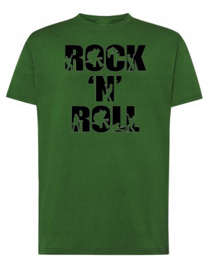 T-Shirt męski nadruk napis Rock’n Roll r.XS