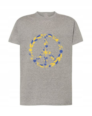 T-Shirt męski nadruk pacyfka Stop War Rozm.XL