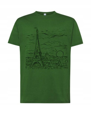 T-shirt Męski Nadruk Paryż Wieża Eiffla Rozm. 3xl
