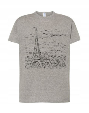T-shirt Męski Nadruk Paryż Wieża Eiffla Rozm. 4xl