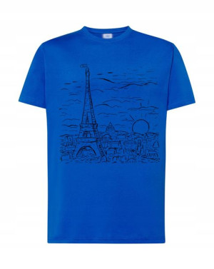 T-shirt Męski Nadruk Paryż Wieża Eiffla Rozm. Xxl