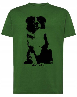 T-Shirt męski nadruk pies Border Collie r.3XL