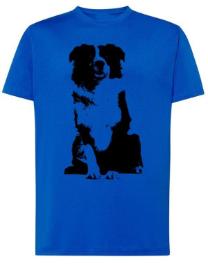 T-Shirt męski nadruk pies Border Collie r.4XL