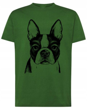 T-Shirt męski nadruk pies Boston Terrier r.XL