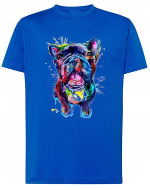 T-Shirt męski nadruk pies piesek Bulldog r.3XL