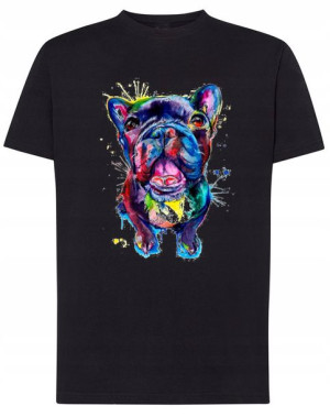 T-Shirt męski nadruk pies piesek Bulldog r.XL