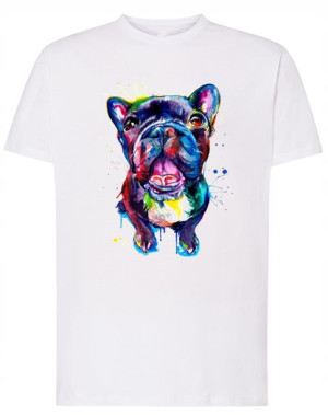T-Shirt męski nadruk pies piesek Bulldog r.XL