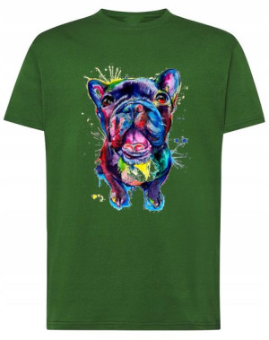 T-Shirt męski nadruk pies piesek Bulldog r.XXL