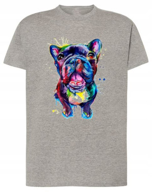 T-Shirt męski nadruk pies piesek Bulldog r.XXL