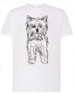 T-Shirt męski nadruk pies Yorkshire terrier r.M