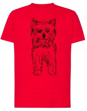 T-Shirt męski nadruk pies Yorkshire terrier r.XL