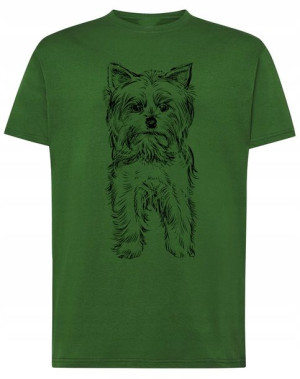 T-Shirt męski nadruk pies Yorkshire terrier r.XL
