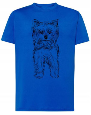 T-Shirt męski nadruk pies Yorkshire terrier r.XL