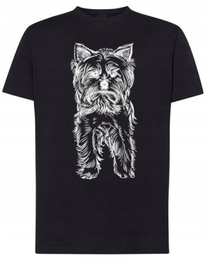 T-Shirt męski nadruk pies Yorkshire terrier r.XXL