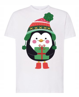 T-Shirt męski nadruk Pingwin R.M