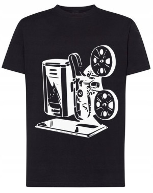 T-Shirt męski nadruk projektor vintage Rozm.XS