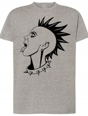 T-Shirt męski nadruk Punk Irokez Rozm.5XL