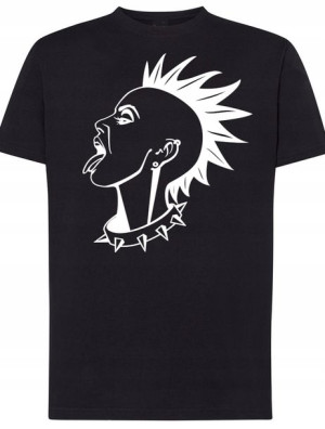 T-Shirt męski nadruk Punk Irokez Rozm.XS