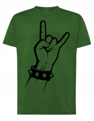 T-Shirt męski nadruk ręka znak Rock’n Roll r.4XL