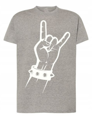 T-Shirt męski nadruk ręka znak Rock’n Roll r.5XL