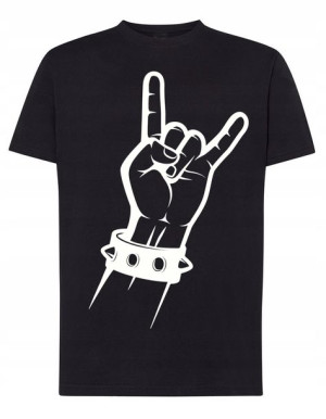 T-Shirt męski nadruk ręka znak Rock’n Roll r.L
