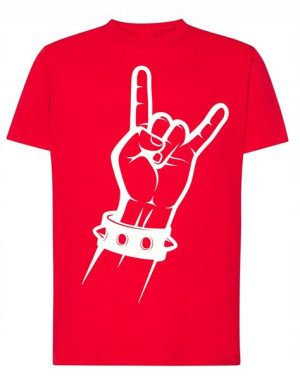 T-Shirt męski nadruk ręka znak Rock’n Roll r.XL