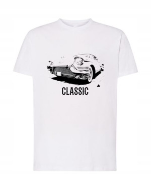 T-Shirt męski nadruk Retro Auto Klasyk Rozm.XS