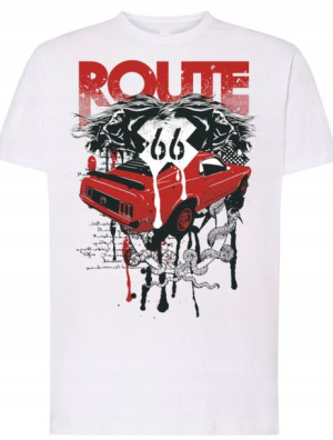T-Shirt męski nadruk Route 66 Rozm.XS