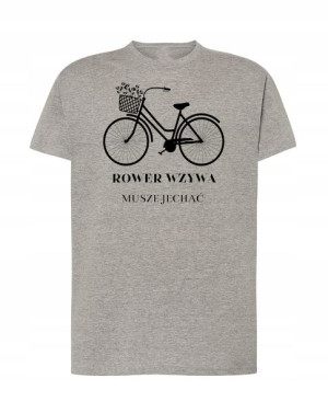 T-Shirt męski nadruk Rower Wzywa Modny Rozm.M