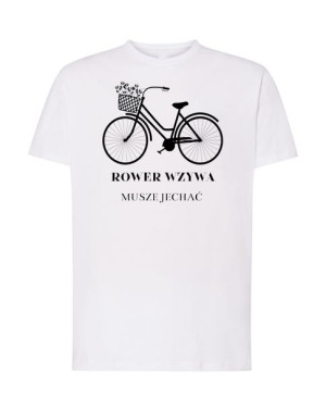 T-Shirt męski nadruk Rower Wzywa Modny Rozm.XS