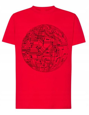T-Shirt męski nadruk ścieżka pcb Rozm.3XL