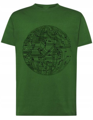 T-Shirt męski nadruk ścieżka pcb Rozm.4XL