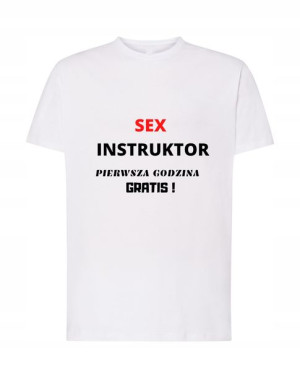 T-Shirt męski nadruk Sex instruktor prezent R.M