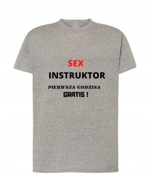 T-Shirt męski nadruk Sex instruktor prezent R.XXL